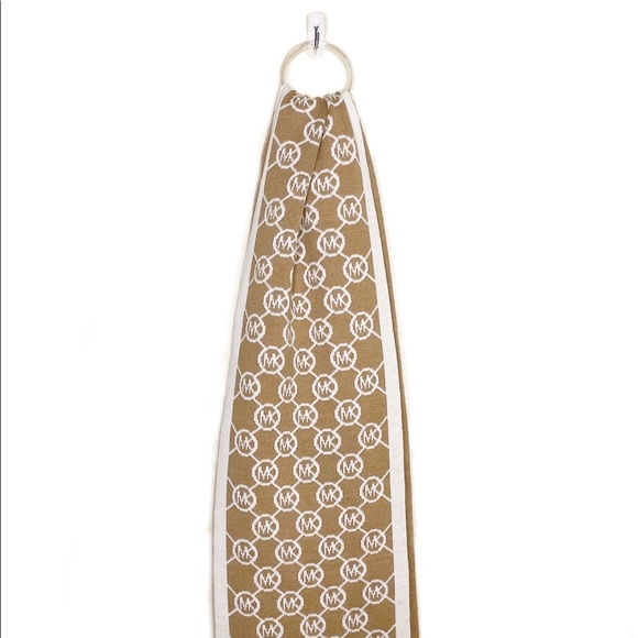 Michael Kors Accessories - Michael Kors Brown and White Reversible Logo Scarf